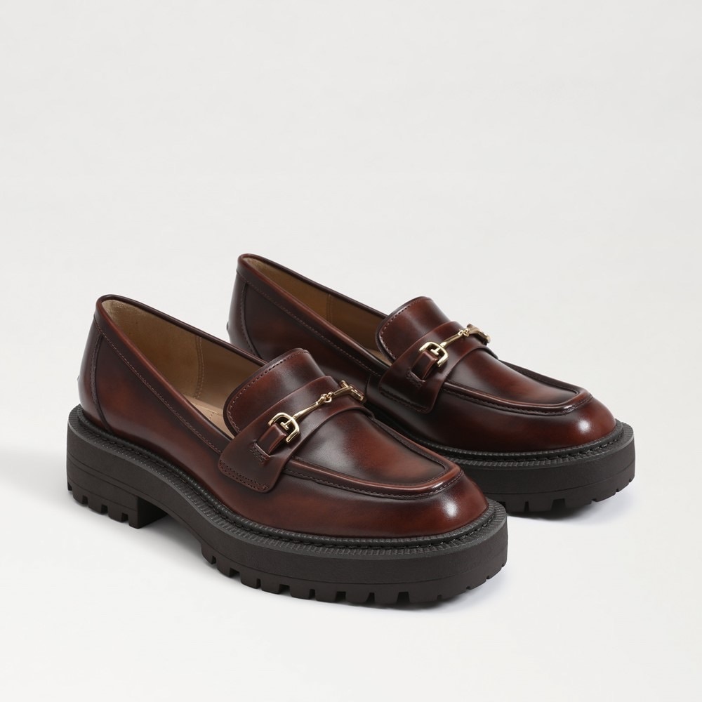 Sam Edelman Laurs Lug Sole Loafer in color Spiced Brandy